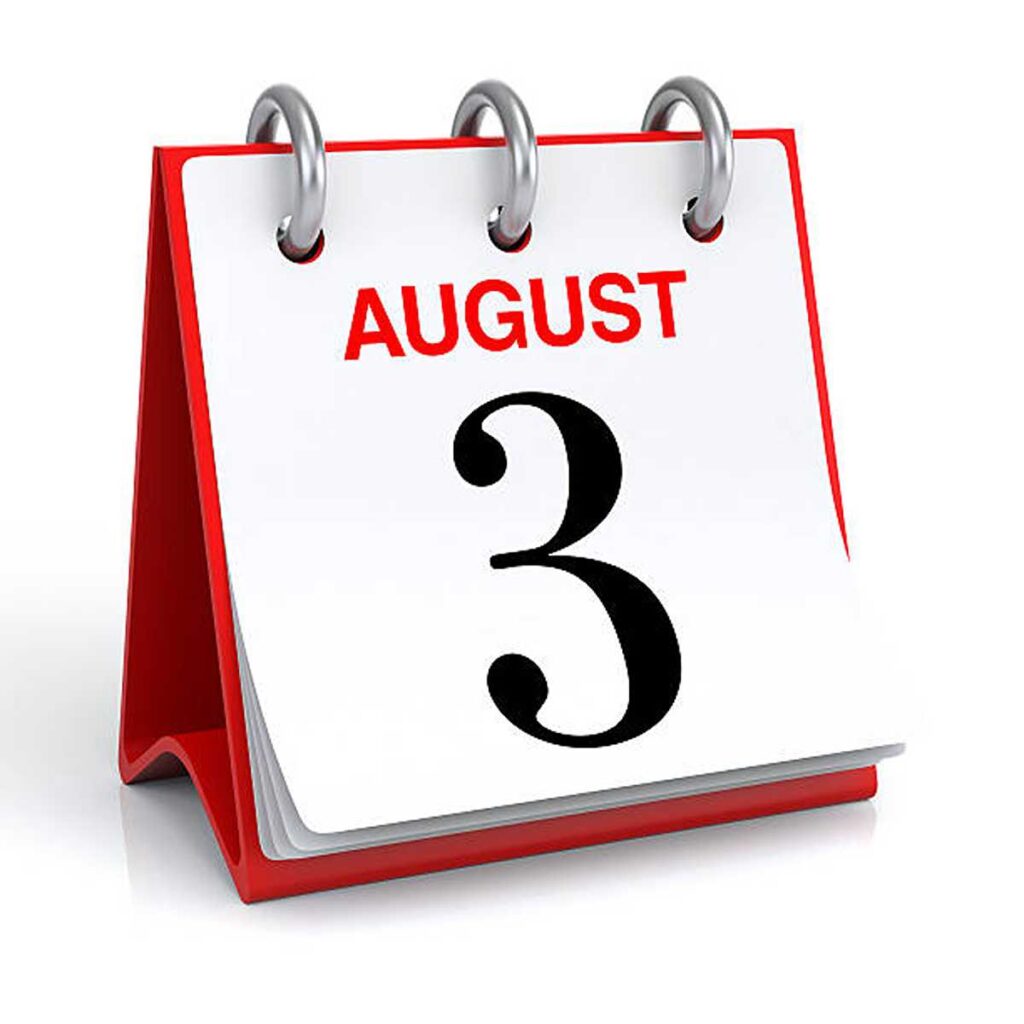 How Many Days Till August 3